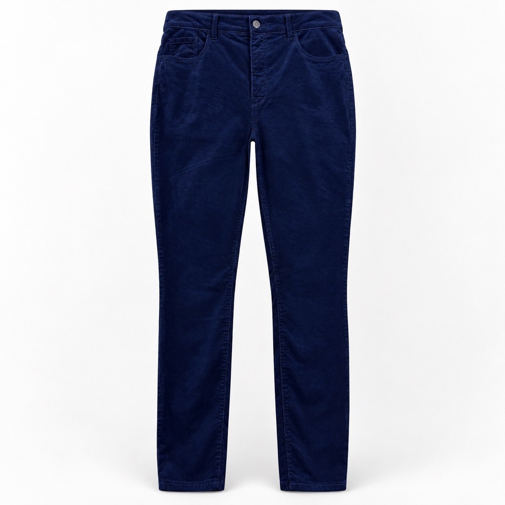 LOFT Corduroy Skinny Pants Women 12 31 Navy Blue Preppy High Rise Stretch Casual
